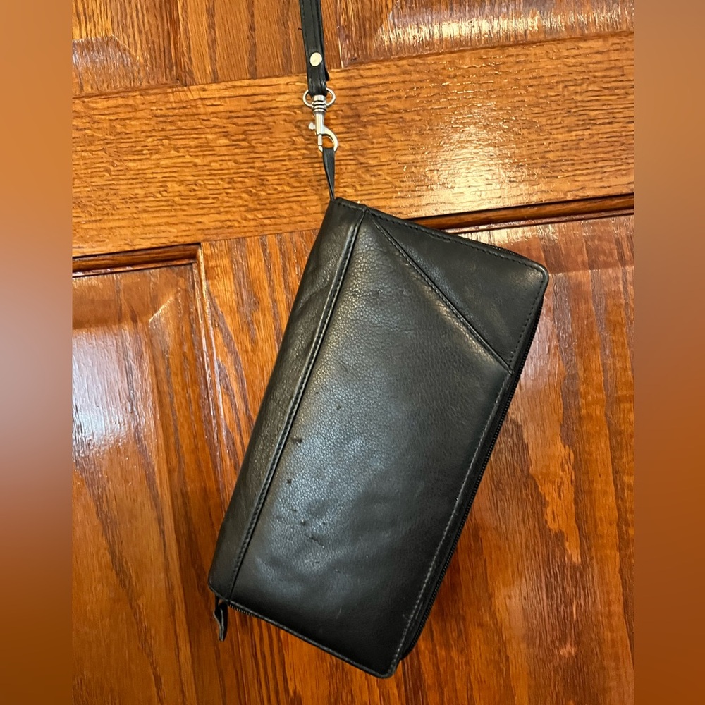 Unbranded Black Leather Wristlet